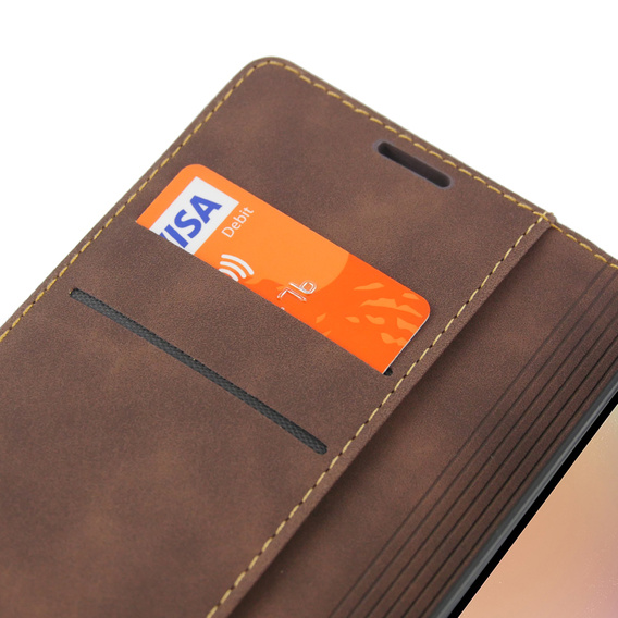 Etui do Samsung Galaxy A54, ERBORD Vintage portfel z klapką, kawowe