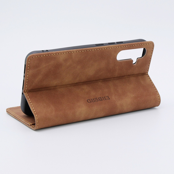 Etui do Samsung Galaxy A34 5G, ERBORD Vintage portfel z klapką, brązowe