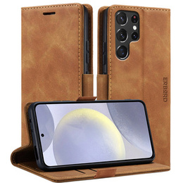 Case for Samsung Galaxy S24 Ultra, ERBORD Vintage, wallet with flap, brown