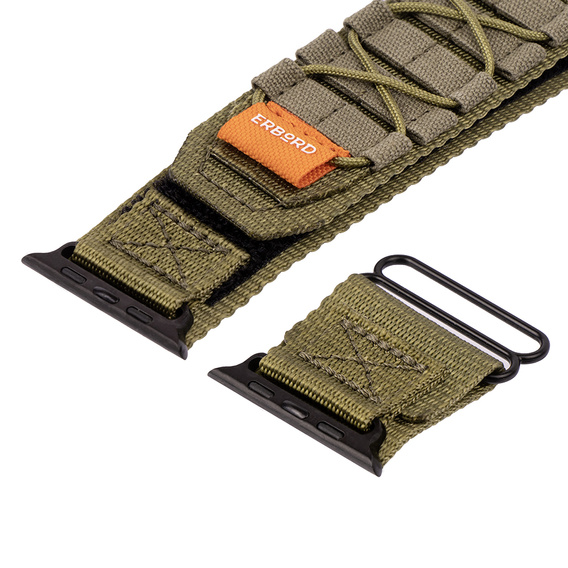 Pasek Nylonowy ERBORD Runner do Apple Watch 1/2/3/4/5/6/7/8/9/10/11/SE Ultra 1/2/3 42/44/45/46/49mm, Zielony