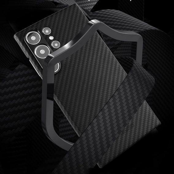 Case for Samsung Galaxy S25 Ultra, ERBORD Full Kevlar, for MagSafe, black
