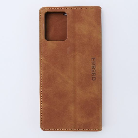 Etui do Motorola Moto G53, ERBORD Vintage portfel z klapką, brązowe