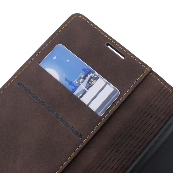 Case for Xiaomi 13T / 13T Pro, ERBORD Vintage, wallet with flap, coffee
