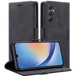 Case for Samsung Galaxy A35 5G, ERBORD Vintage, wallet with flap, black
