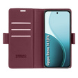 Case for Oppo Reno 14 F / 14 FS, ERBORD Glossy Litchi, wallet with flap, red