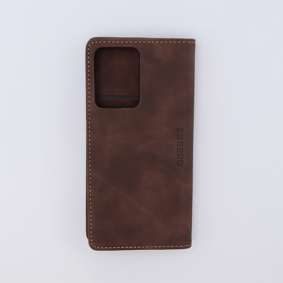 Case for Xiaomi Redmi Note 12 5G / Poco X5 5G, ERBORD Vintage, wallet with flap, coffee