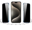 2x Szkło Hartowane prywatyzujące do iPhone 15 Pro Max, ERBORD 9H Easy App Anti-Peep