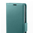 Case for Samsung Galaxy S24 FE, ERBORD Glossy Litchi, wallet with flap, green