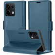 Case for Xiaomi Redmi Note 13 Pro 4G / Xiaomi Redmi Note 14S / Xiaomi Poco M6 Pro 4G, ERBORD Glossy Litchi, wallet with flap, blue