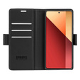 Case for Xiaomi Redmi Note 13 Pro 4G / Xiaomi Redmi Note 14S / Xiaomi Poco M6 Pro 4G, ERBORD Glossy Litchi, wallet with flap, black