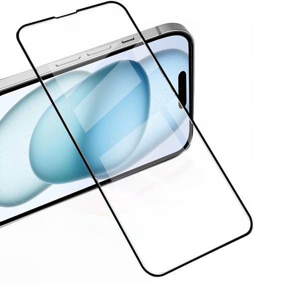 2x Tempered Glass for iPhone 15, ERBORD 3D full display