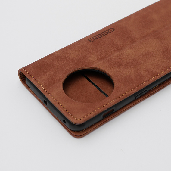 Case for OnePlus 11 5G, ERBORD Vintage, wallet with flap, brown