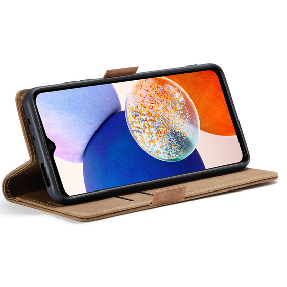 Etui do Samsung Galaxy A14 4G/5G, ERBORD Vintage portfel z klapką, brązowe