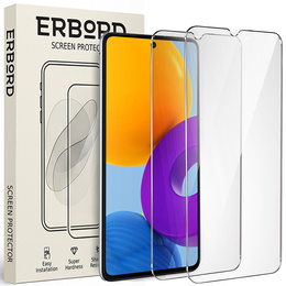 2x Tempered Glass for Samsung Galaxy M52, ERBORD 9H Hard Glass for phone screen