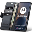 Etui do Motorola Edge 60 / 60 Fusion, ERBORD Glossy Litchi, portfel z klapką, czarne