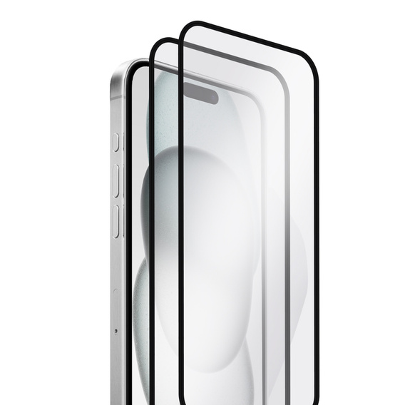 2x Tempered Glass for iPhone 15 Plus, ERBORD 3D full display