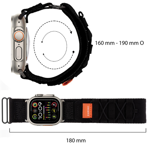 ERBORD Runner Nylon Strap for Apple Watch 1/2/3/4/5/6/7/8/9/SE/ULTRA/ULTRA 2 42/44/45/49MM