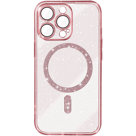 Case for iPhone 16 Pro Max, ERBORD Glitter MagSafe, pink + Screen Glass