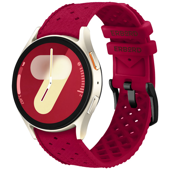 Pasek Silikonowy ERBORD Uniwersalny 20mm, Tropic, czerwony / czarna klamra