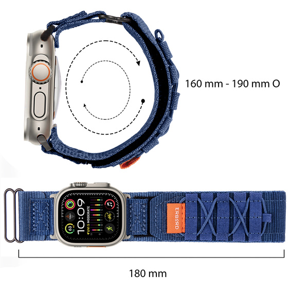 ERBORD Runner Nylon Strap for Apple Watch 1/2/3/4/5/6/7/8/9/SE/ULTRA/ULTRA 2 42/44/45/49MM