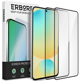 2x Szkło Hartowane do Samsung Galaxy S24 FE, ERBORD 3D pełne, szybka na cały ekran