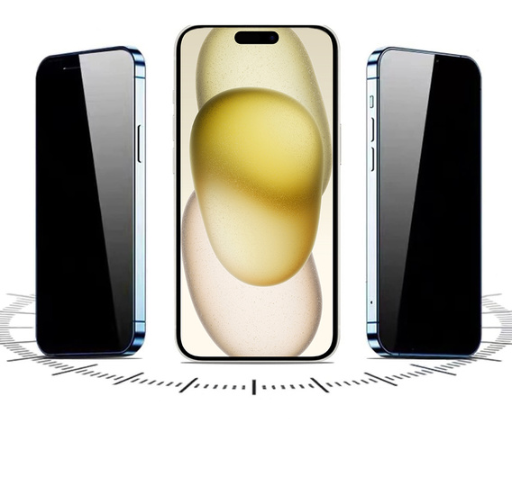 2x Szkło Hartowane prywatyzujące do iPhone 15 Plus, ERBORD 9H Easy App Anti-Peep