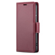 Case for Oppo Reno 14 F / 14 FS, ERBORD Glossy Litchi, wallet with flap, red