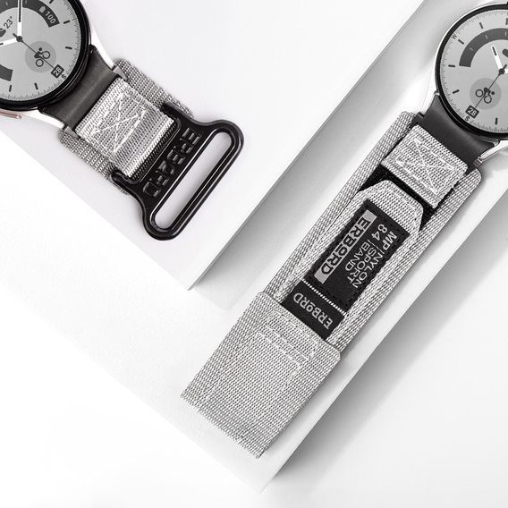 Pasek Nylonowy ERBORD MP84 do Samsung Galaxy Watch 4/5/6 40/42/43/44/45/46/47MM, Szary