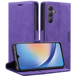 Case for Samsung Galaxy A35 5G, ERBORD Vintage, wallet with flap, purple