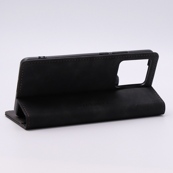 Etui do Motorola Edge 40, ERBORD Vintage portfel z klapką, czarne