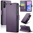 Case for Samsung Galaxy A15 4G / 5G, ERBORD Glossy Litchi, flip wallet + 9H Tempered Glass