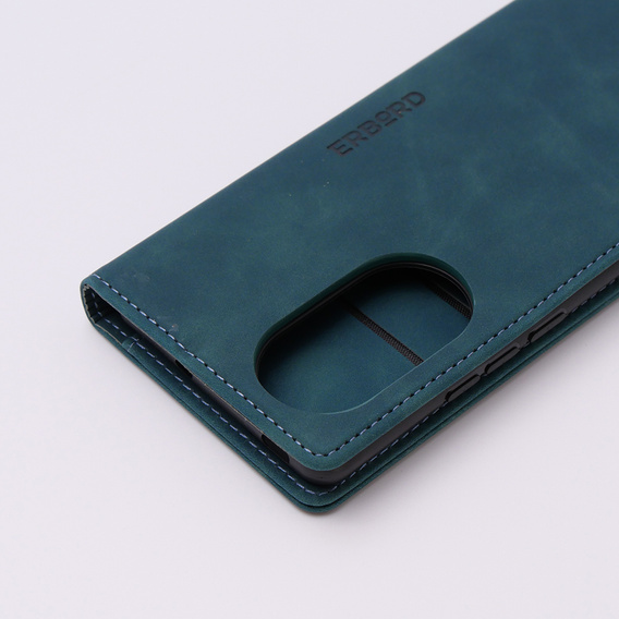 Case for Oppo Reno 10 / 10 Pro, ERBORD Vintage, wallet with flap, blue