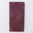 Case for iPhone 15, ERBORD Vintage, wallet with flap, red
