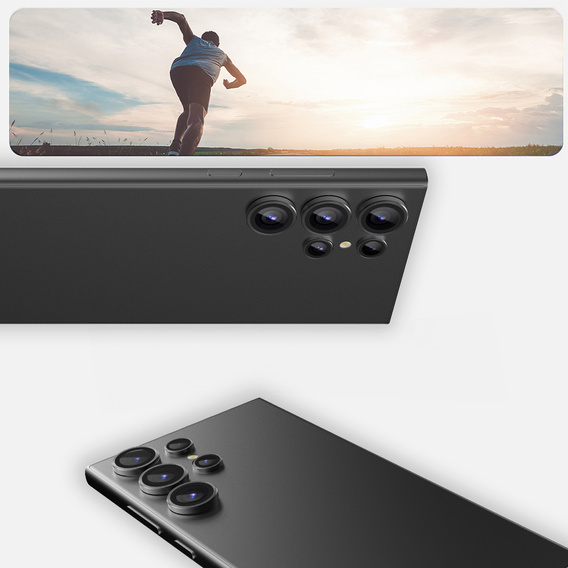 2x Szkło na aparat ERBORD OPTIK Pro do Samsung Galaxy S24 Ultra, czarne