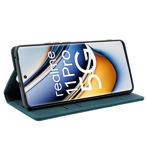Case for Realme 11 Pro 5G / Pro+ 5G, ERBORD Vintage, wallet with flap, blue
