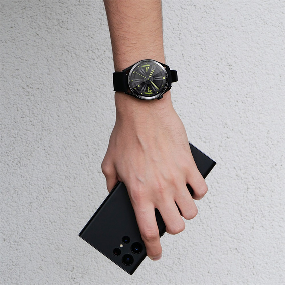 Pasek Silikonowy ERBORD Uniwersalny 22mm, Tropic, czarny / czarna klamra