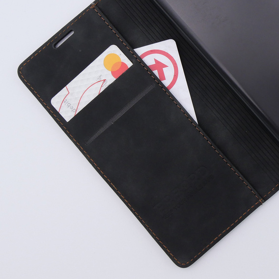 Case for Xiaomi Redmi Note 12S, ERBORD Vintage, wallet with flap, black