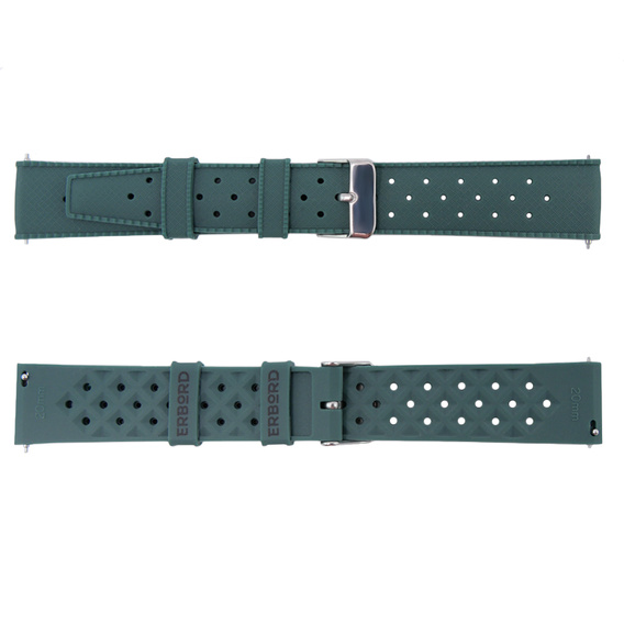 Pasek Silikonowy ERBORD Uniwersalny 20mm, Tropic, zielony / srebrna klamra