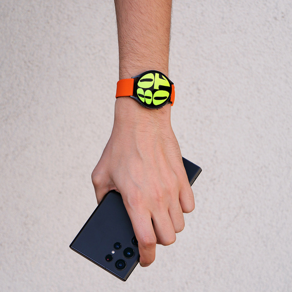 Pasek Silikonowy ERBORD Uniwersalny 20mm, Dual Color, pomarańczowy / czarny / czarna