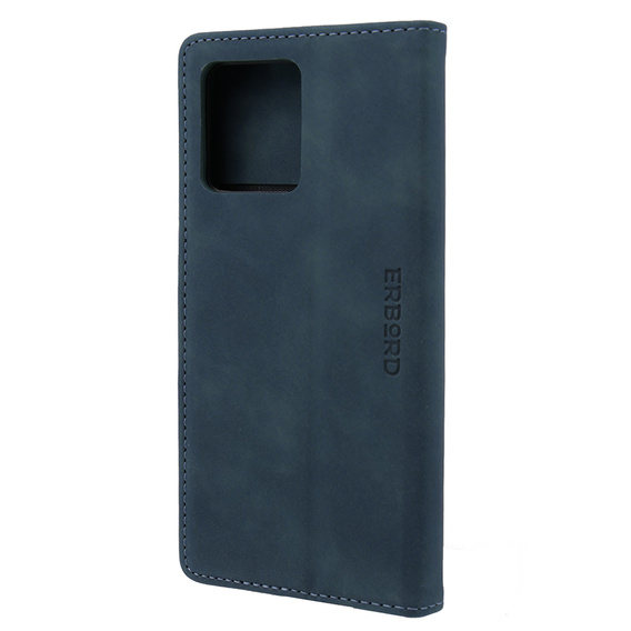 Etui do Motorola Edge 40 Neo, ERBORD Vintage portfel z klapką, niebieskie