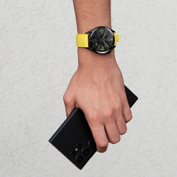 Pasek Silikonowy ERBORD Uniwersalny 22mm, Tropic, Żółty / czarna klamra