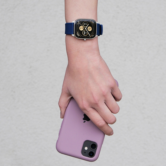 Pasek Silikonowy ERBORD Uniwersalny 20mm, Dual Color, niebieski / srebrna klamra