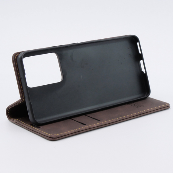 Etui do Xiaomi 13 lite, ERBORD Vintage portfel z klapką, kawowe