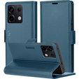 Etui do Xiaomi Redmi Note 13 5G, ERBORD Glossy Litchi, portfel z klapką, niebieskie