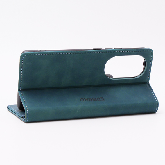 Case for Oppo Reno 10 / 10 Pro, ERBORD Vintage, wallet with flap, blue