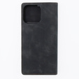 Case for iPhone 15 Pro Max, ERBORD Vintage, wallet with flap, black
