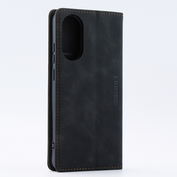 Etui do Oppo A78 4G, ERBORD Vintage portfel z klapką, czarne