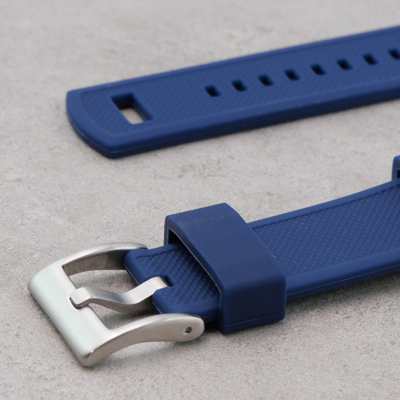 Pasek Silikonowy ERBORD Uniwersalny 20mm, Dual Color, niebieski / srebrna klamra