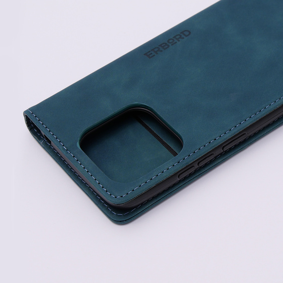 Etui do Xiaomi Redmi 12C, ERBORD Vintage portfel z klapką, niebieskie