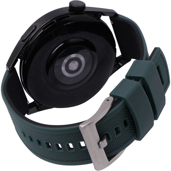 Pasek Silikonowy ERBORD Uniwersalny 22mm, Dual Color, Zielony / czarny / srebrna klamra